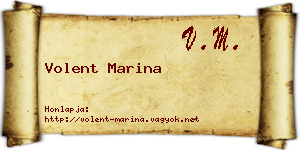Volent Marina névjegykártya